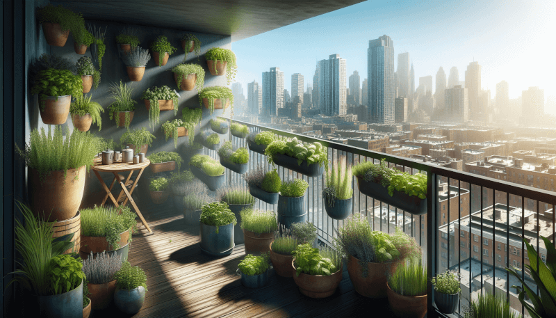 apartment balcony herb garden